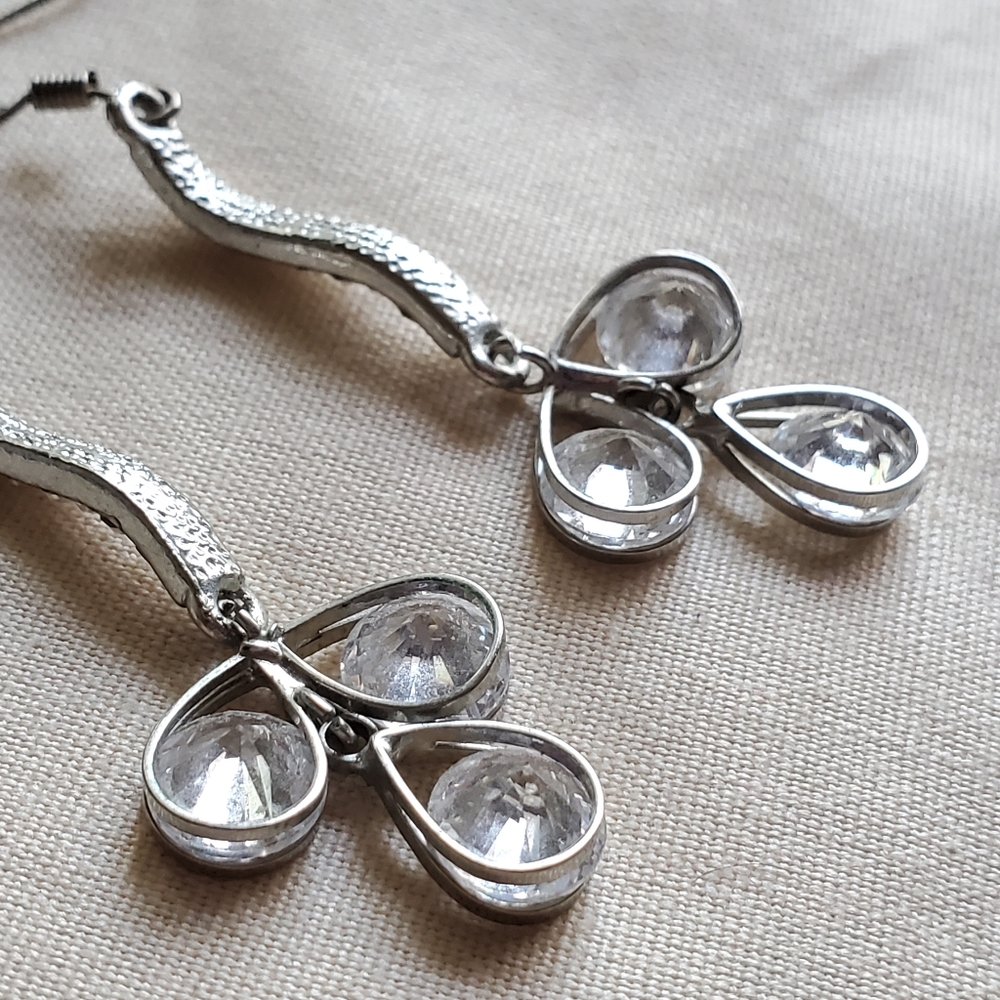 Dangling Rhinestone Earrings - Picture 5 of 7